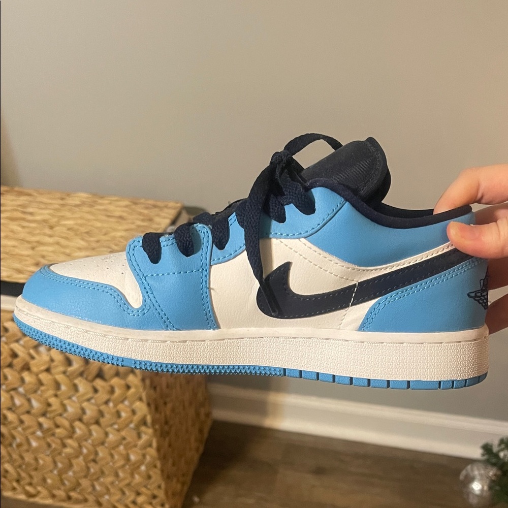 Blue and White Sneakers